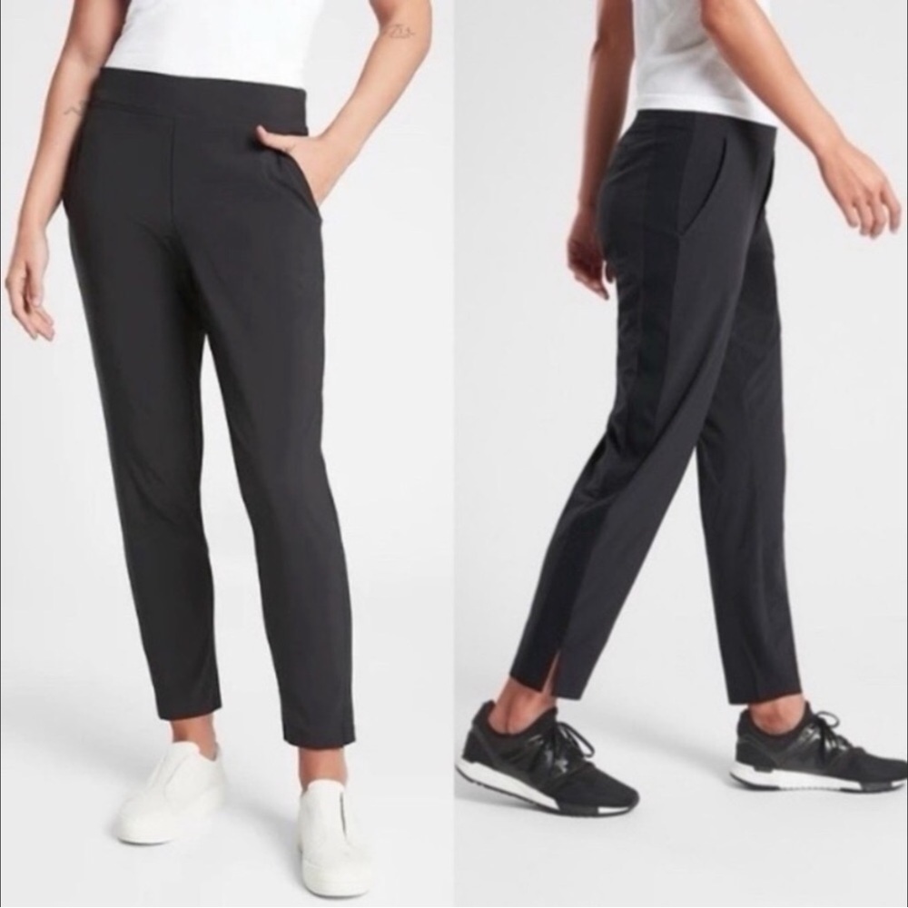 Athleta Brooklyn ankle pants ribbed side black Size 2 Tall